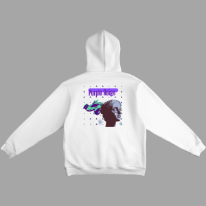 Purple Reign Hoodie in white