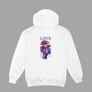 LOVE Hoodie in White Galore bling